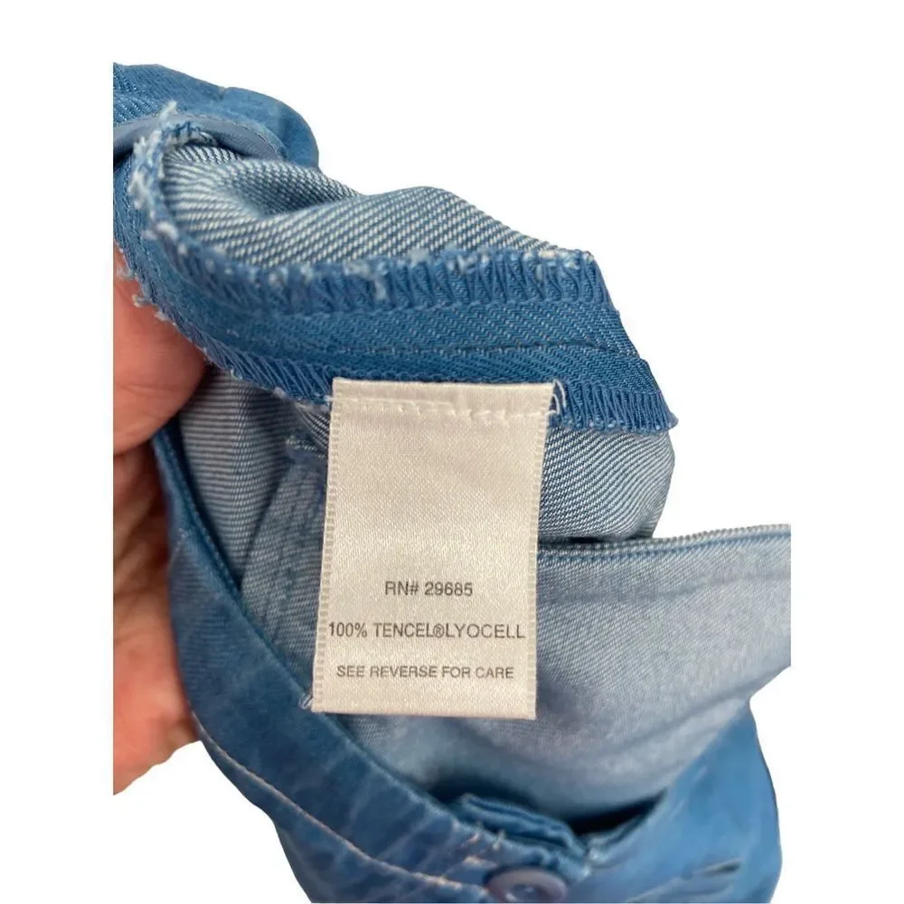 Pendleton Wide Leg Cropped Comfort Pants Blue Size 12 NWT - Picture 8 of 10